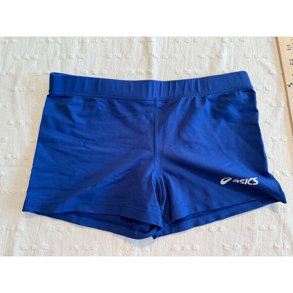 Asics Women’s Blue Compression Volleyball Shorts - Size S/P (Made in USA) - Picture 1 of 4